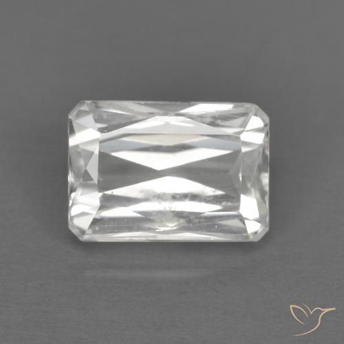 1.75ct Naturel Blanc Zircon, Taille émeraude, VVS-VS