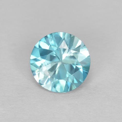 Zircon Bleu clair naturelle Coupe roude, 0.49 ct, VS
