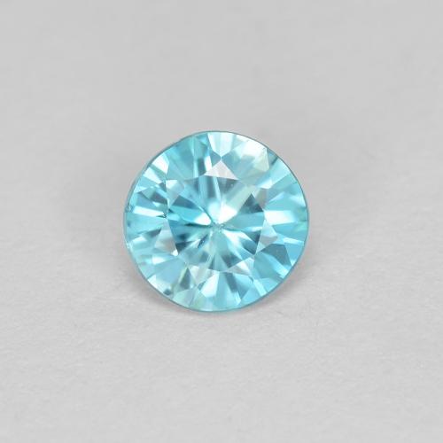 Zircon bleue naturelle coupe roude, 0,58 ct, VS