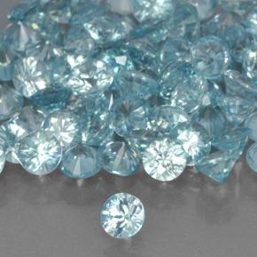 Achetez naturel 0.47ct Bleu aquatique léger Zircon gems, Coupe roude, En provenance Cambodge chez GemSelect. En stock, livraison internationale!