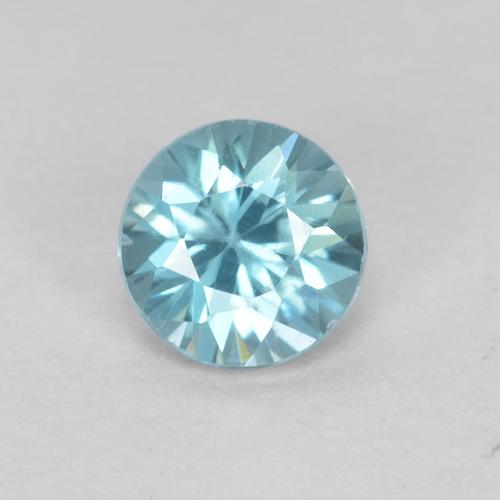 Zircon bleue naturelle coupe roude, 0,39 ct, VS