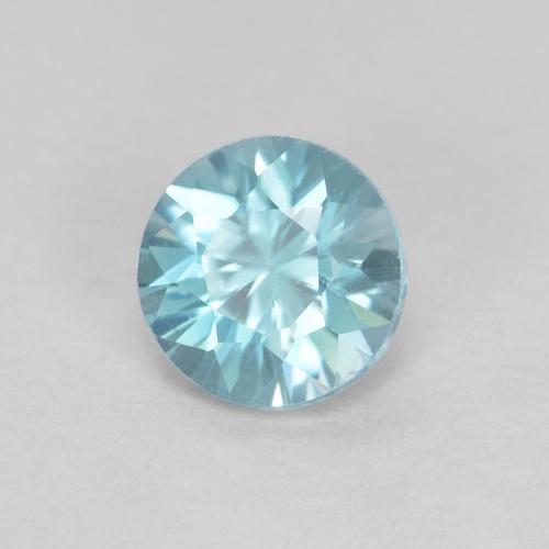 Zircon bleue naturelle coupe roude, 0,39 ct, VS