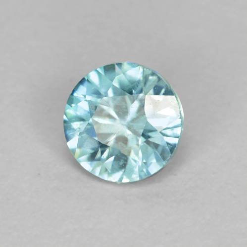 Zircon bleue naturelle coupe roude, 0,52 ct, VS