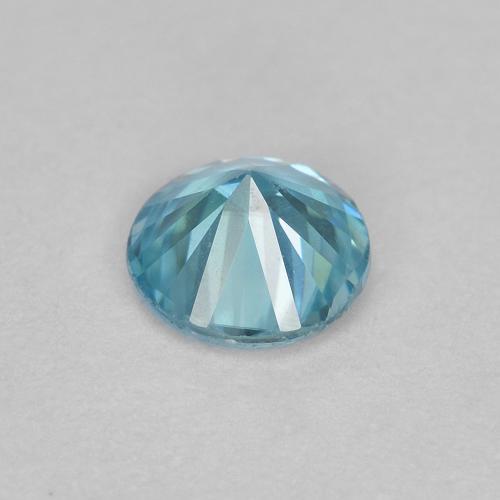 Zircon bleue naturelle coupe roude, 0,53 ct, VS