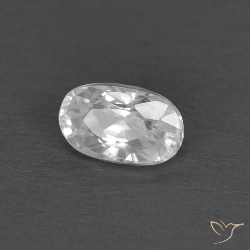Zircon Blanc naturelle ovale, 0.45 ct, VS