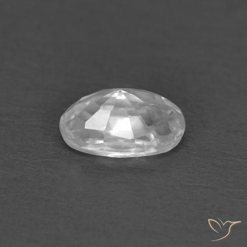 Zircon Blanc naturelle ovale, 0.45 ct, VS