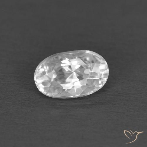 Zircon Blanc naturelle ovale, 0.48 ct, VVS