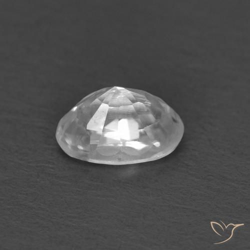 Zircon Blanc naturelle ovale, 0.48 ct, VVS
