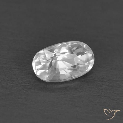 Zircon Blanc naturelle ovale, 0.46 ct, VVS