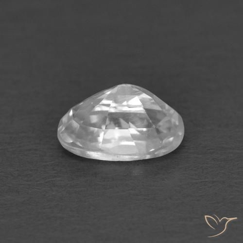 Zircon Blanc naturelle ovale, 0.46 ct, VVS