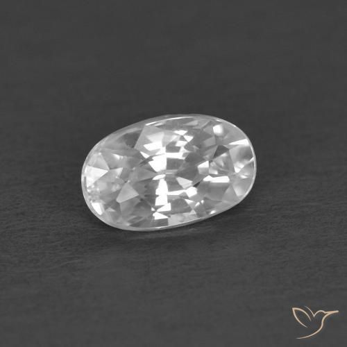 Zircon Blanc naturelle ovale, 0.46 ct, VVS