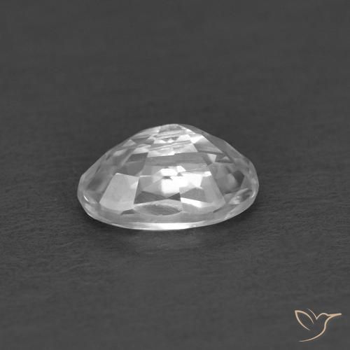 Zircon Blanc naturelle ovale, 0.46 ct, VVS