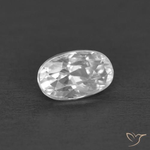 Zircon Blanc naturelle ovale, 0.50 ct, VVS