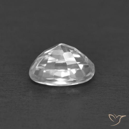Zircon Blanc naturelle ovale, 0.50 ct, VVS