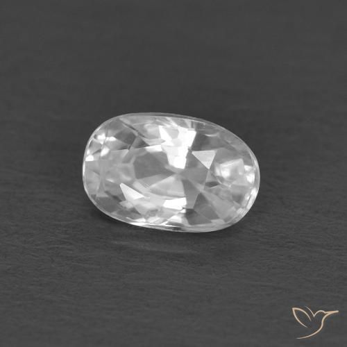 Zircon Blanc naturelle ovale, 0.45 ct, VVS