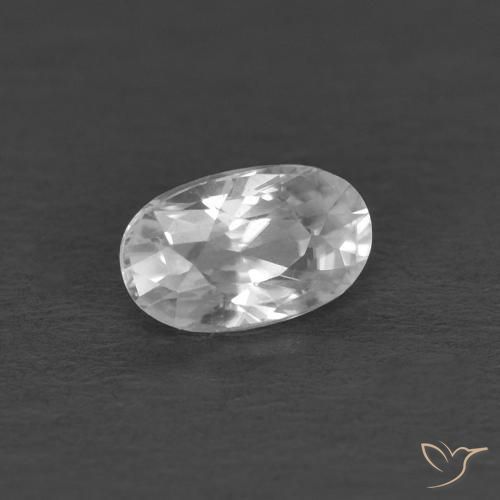 Zircon Blanc naturelle ovale, 0.43 ct, VVS