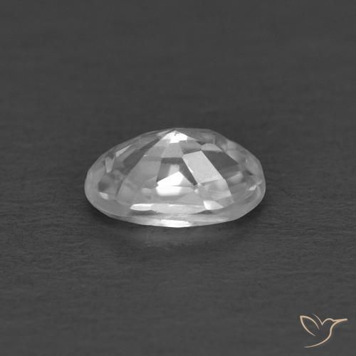 Zircon Blanc naturelle ovale, 0.43 ct, VVS