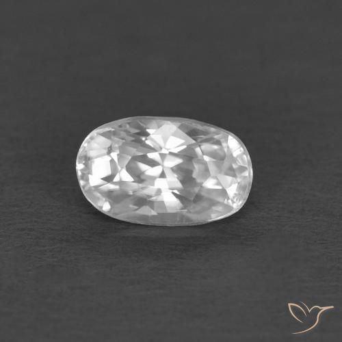 0.50ct Naturel Blanc Zircon, ovale, VVS-VS