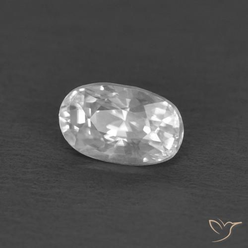 Zircon Blanc naturelle ovale, 0.50 ct, VVS-VS