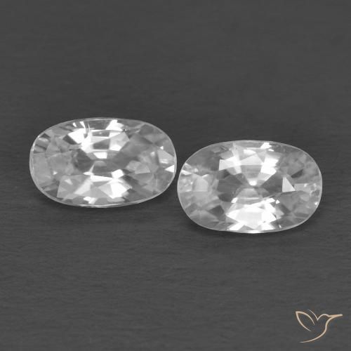 0.78ctw Naturel Blanc Zircon, ovale, VVS