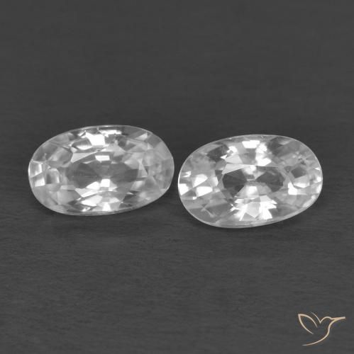 0.74ctw Naturel Blanc Zircon, ovale, VVS