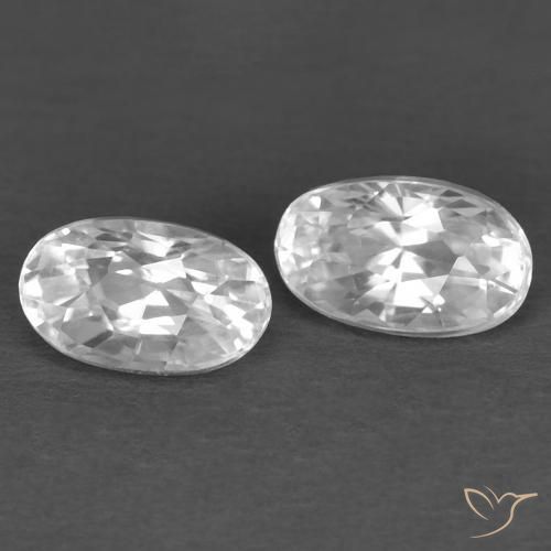 0.92ctw Naturel Blanc Zircon, ovale, VVS