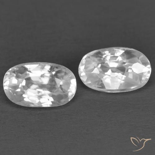 0.88ctw Naturel Blanc Zircon, ovale, VVS