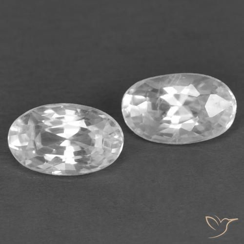 0.83ctw Naturel Blanc Zircon, ovale, VVS