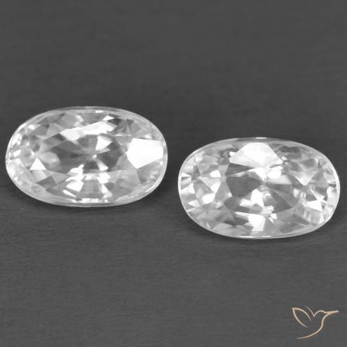 0.86ctw Naturel Blanc Zircon, ovale, VVS