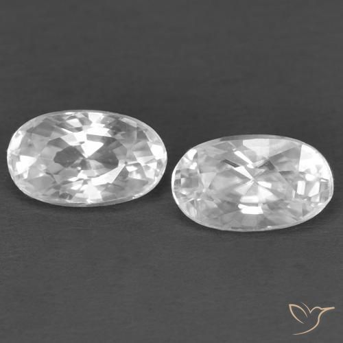0.87ctw Naturel Blanc Zircon, ovale, VVS