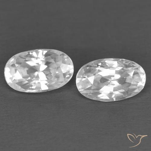 0.80ctw Naturel Blanc Zircon, ovale, VVS
