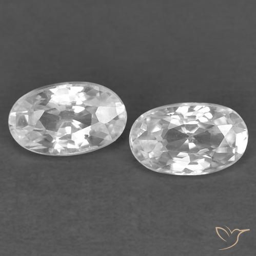 0.76ctw Naturel Blanc Zircon, ovale, VVS