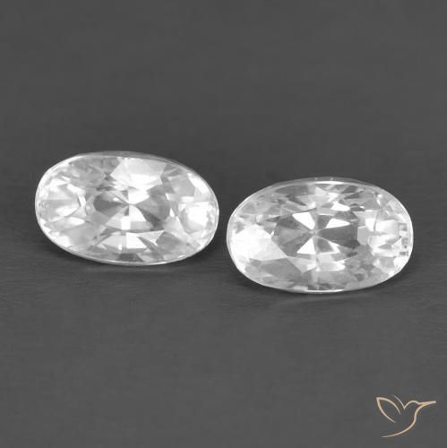 0.97ctw Naturel Blanc Zircon, ovale, VVS-VS