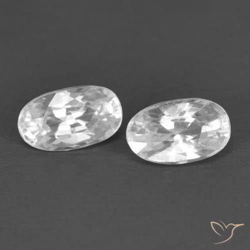 0.90ctw Naturel Blanc Zircon, ovale, VVS