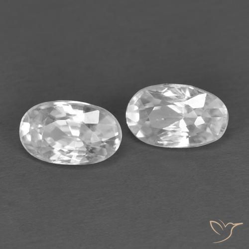 0.79ctw Naturel Blanc Zircon, ovale, VVS