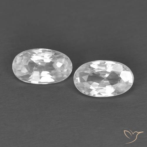 0.65ctw Naturel Blanc Zircon, ovale, VVS