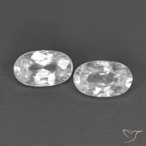 0.73ctw Naturel Blanc Zircon, ovale, VVS
