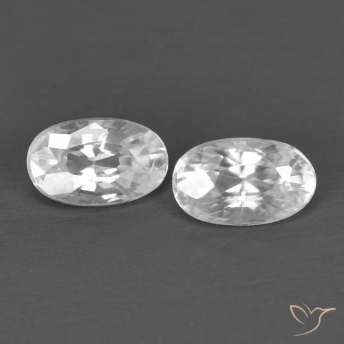 0.84ctw Naturel Blanc Zircon, ovale, VVS