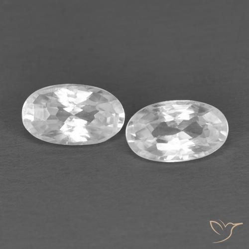 0.73ctw Naturel Blanc Zircon, ovale, VVS