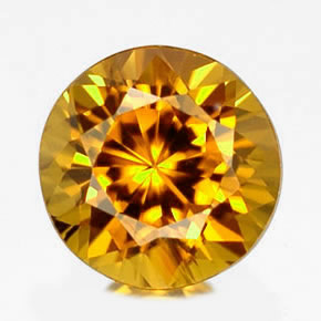 Zircon jaune naturelle coupe roude, 1,58 ct, IF