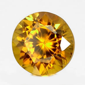 Zircon jaune naturelle coupe roude, 1,58 ct, IF