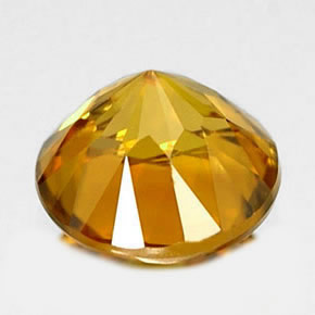 Zircon jaune naturelle coupe roude, 1,58 ct, IF