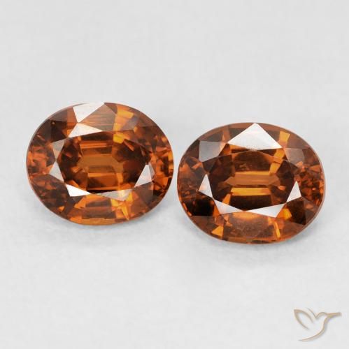 1.90ctw Naturel Orange rougeâtre Zircon, ovale, VVS