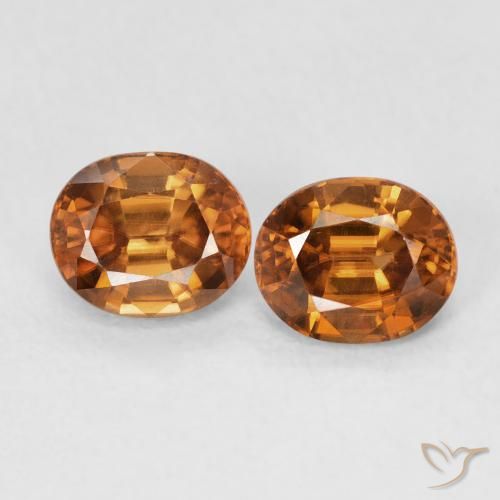 1.93ctw Naturel Orange foncé Zircon, ovale, VVS