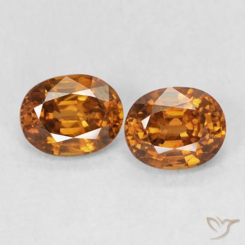1.30ctw Naturel Orange rouille Zircon, ovale, VS
