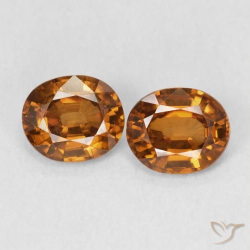 1.71ctw Naturel Orange rouille Zircon, ovale, VS