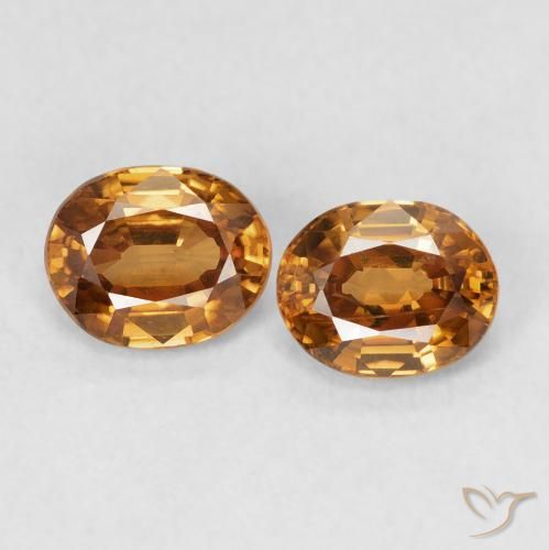 1.94ctw Naturel Orange rouille Zircon, ovale, VS
