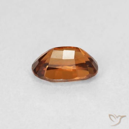 Zircon Medium Dark-Orange naturelle ovale, 0.82 ct, VVS