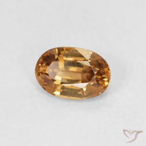 Zircon Orange moyen naturelle ovale, 0.77 ct, VVS