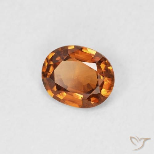 Zircon Orange terre naturelle ovale, 0.45 ct, VVS